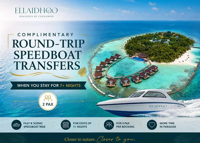 Ellaidhoo Maldives By Cinnamon - Complimentary Speedboat Return For 2 Pax On 7 Nights Or More Stays Valid To 31 Oct 2027 & Up To 2 Kids Stay Free
